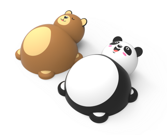 Gumowa figura Niedźwiedź brunatny lub niedźwiedź Panda 3D035