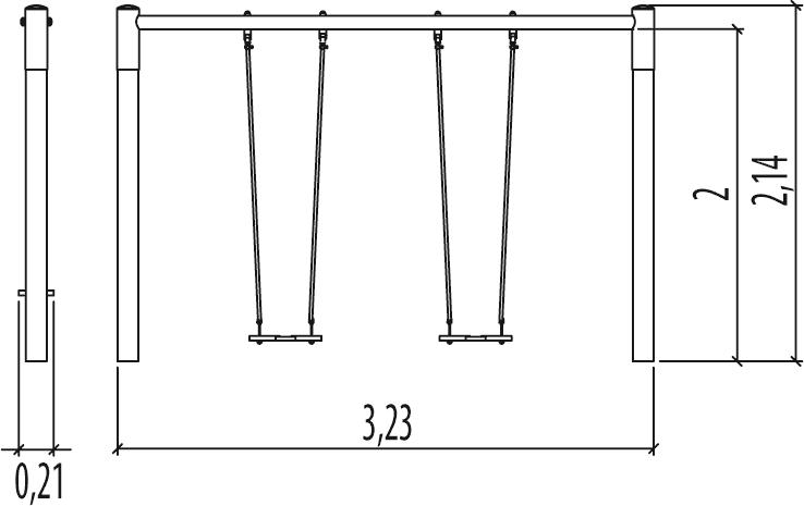 Huśtawka wahadłowa 2m - J477