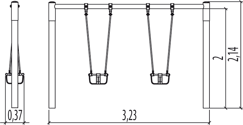 Huśtawka wahadłowa 2m - J480